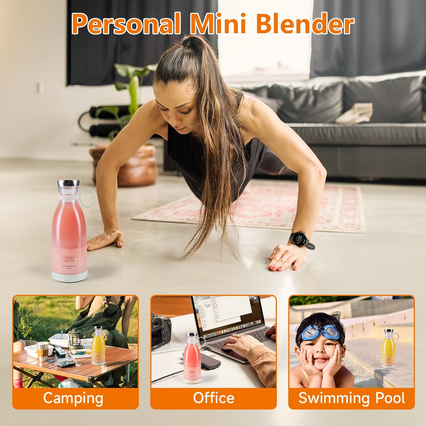 Portable  USB Rechargeable Mini Juicer Blender